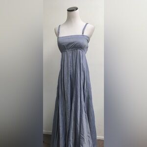 Y's Yohji Yamamoto blue Chambray Cotton Maxi Dress made in Japan S 1